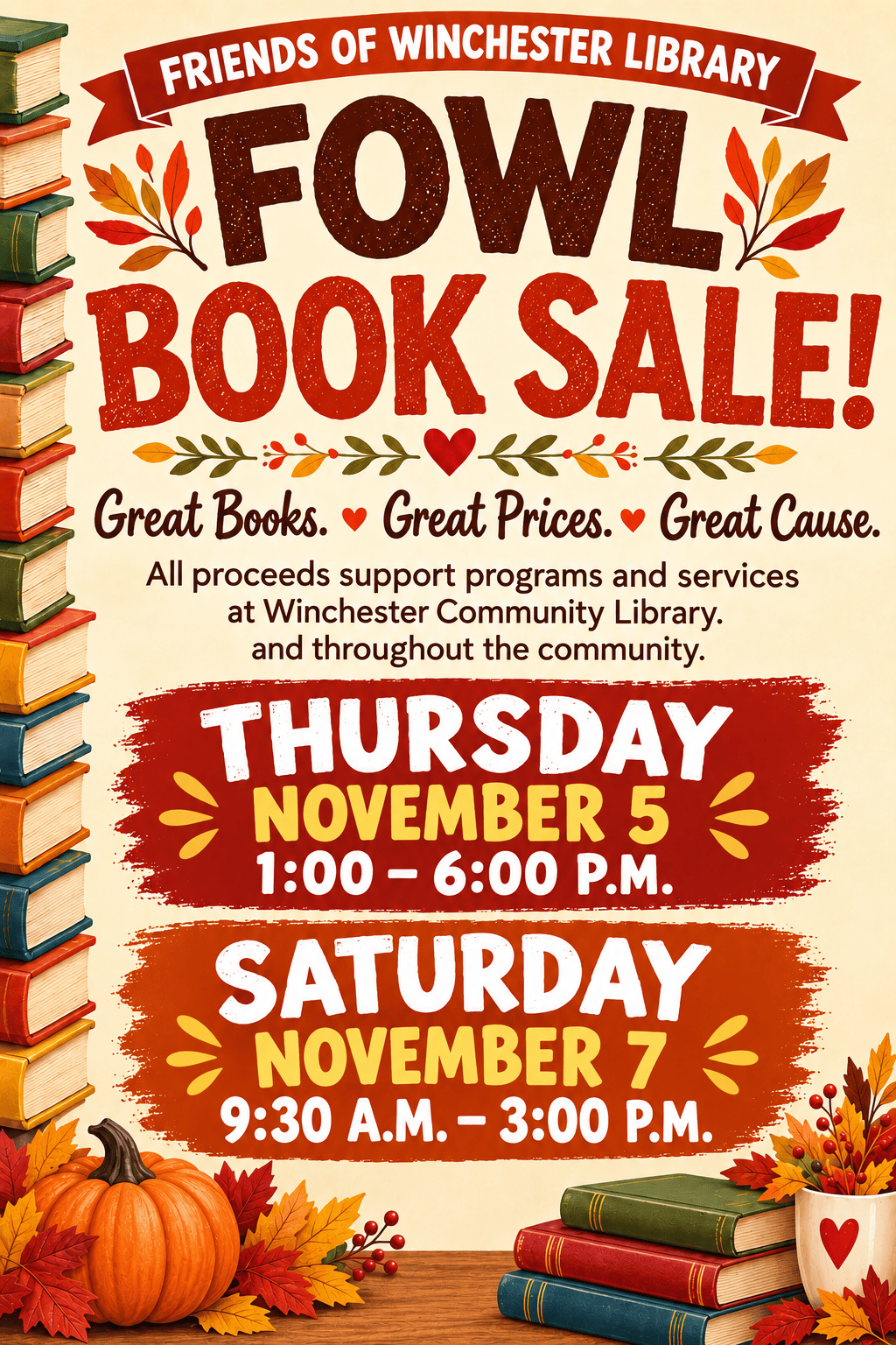 fowl book sale fall 2026
